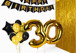 Happy Birthday Banner Golden 30th Birthday Decorations Happy Bday Banner Party Kit Pack