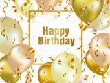 Happy Birthday Banner Golden Happy Birthday Celebration Background Gold Balloon Stock