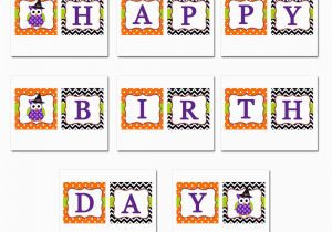 Happy Birthday Banner Halloween Halloween Owl Quot Happy Birthday Quot Banner by that Party Chick