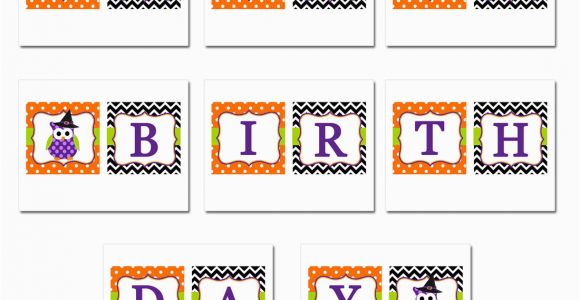 Happy Birthday Banner Halloween Halloween Owl Quot Happy Birthday Quot Banner by that Party Chick