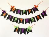 Happy Birthday Banner Halloween Halloween Party Sign Etsy