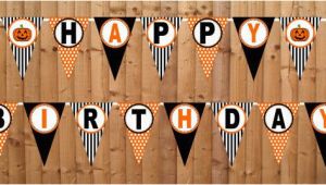 Happy Birthday Banner Halloween theme Halloween Happy Birthday Banner Diy Printable by