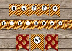 Happy Birthday Banner Harry Potter Printable Harry Potter Inspired Happy Birthday Banner Diy Harry