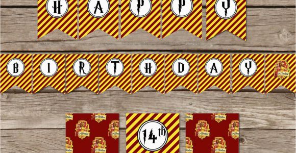 Happy Birthday Banner Harry Potter Printable Harry Potter Inspired Happy Birthday Banner Diy Harry