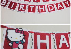 Happy Birthday Banner Hello Kitty Hello Kitty Banner Happy Birthday by Cutethingsbyting On Etsy