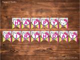 Happy Birthday Banner Hello Kitty Instant Printable Bunting Hello Kitty Happy Birthday