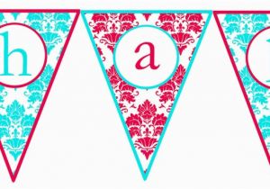 Happy Birthday Banner Images Free Download Items Similar to Instant Download Red Aqua Damask