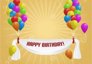 Happy Birthday Banner Images Hd Happy Birthday Banner with Balloons Stock Vector