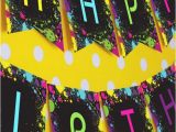 Happy Birthday Banner Images with Name Neon Glow Party Happy Birthday Banner Etsy