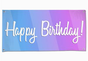 Happy Birthday Banner Images with Photo Happy Birthday Banner with Bold Blue and Pink Colors and