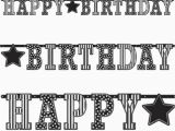 Happy Birthday Banner In Black and White 3 3m Classic Black White Happy Birthday Party Giant