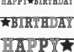 Happy Birthday Banner In Black and White 3 3m Classic Black White Happy Birthday Party Giant