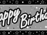 Happy Birthday Banner In Black and White Free Silver Birthday Cliparts Download Free Clip Art