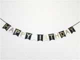 Happy Birthday Banner In Black and White Happy Birthday Banner In Black White and Gold by