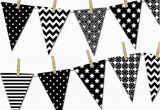 Happy Birthday Banner In Black Black and White Banner Printable Party Banner Happy Birthday