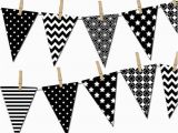 Happy Birthday Banner In Black Black and White Banner Printable Party Banner Happy Birthday