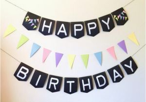 Happy Birthday Banner In Black Chalkboard Black and White Happy Birthday Banner