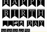 Happy Birthday Banner In Black Instant Download Black Silver Birthday Banners Printable