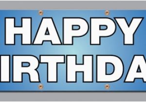 Happy Birthday Banner In Blue Hat Cake Blue Happy Birthday Vinyl Banners Vinyl Signs