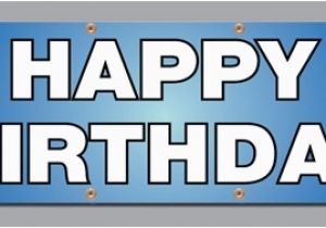 Happy Birthday Banner In Blue Hat Cake Blue Happy Birthday Vinyl Banners Vinyl Signs