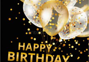 Happy Birthday Banner In Gold Balloons Happy Birthday Stock Vector Illustration Of