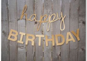 Happy Birthday Banner In Gold Gold Glitter Happy Birthday Banner 30 and 45 Inches Long