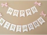 Happy Birthday Banner In Gold Happy Birthday Banner In Gold with White Shimmery Pearl Flags