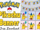 Happy Birthday Banner In Japanese Free Pikachu Party Banner Printable for A Pokemon Party