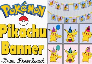 Happy Birthday Banner In Japanese Free Pikachu Party Banner Printable for A Pokemon Party