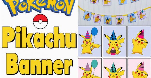 Happy Birthday Banner In Japanese Free Pikachu Party Banner Printable for A Pokemon Party
