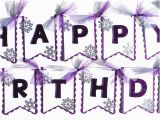 Happy Birthday Banner In Silver Happy Birthday Banner with Lots Of Silver Glitter Snowflakes