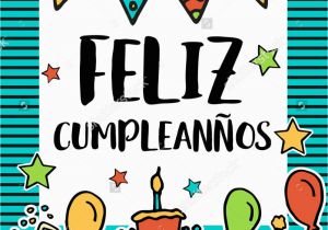 Happy Birthday Banner In Spanish Feliz Cumpleanos Happy Birthday Greeting Written In