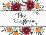 Happy Birthday Banner In Spanish Ilustracion De Feliz Cumpleanos En Espanol Mano Letras