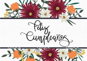 Happy Birthday Banner In Spanish Ilustracion De Feliz Cumpleanos En Espanol Mano Letras
