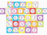 Happy Birthday Banner Individual Letters Digital Rainbow Happy Birthday Banner Printable Party