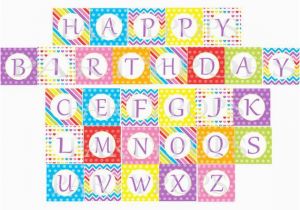 Happy Birthday Banner Individual Letters Digital Rainbow Happy Birthday Banner Printable Party