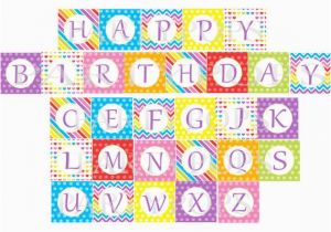 Happy Birthday Banner Individual Letters Digital Rainbow Happy Birthday Banner Printable Party