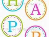 Happy Birthday Banner Individual Letters Happy Birthday Banner Printable Diy 3 5 Circles Favor