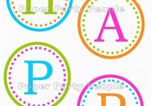 Happy Birthday Banner Individual Letters Happy Birthday Banner Printable Diy 3 5 Circles Favor