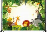 Happy Birthday Banner Jungle theme Capisco Jungle Safari Party Photo Background Animals