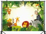 Happy Birthday Banner Jungle theme Capisco Jungle Safari Party Photo Background Animals