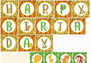 Happy Birthday Banner Jungle theme Safari Printable Banner Safari Banner Jungle Banner Happy