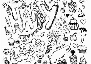 Happy Birthday Banner Kitty Happy Birthday Doodle Set with Hand Drawn Elements Stock