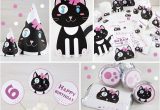 Happy Birthday Banner Kitty Kitten Party Printables Cat Party Decorations Cat Birthday