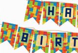 Happy Birthday Banner Lego Diy Happy Birthday Lego themed Banner Party Decoration