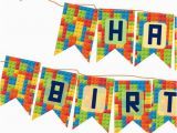 Happy Birthday Banner Lego Diy Happy Birthday Lego themed Banner Party Decoration