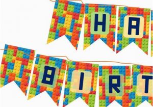 Happy Birthday Banner Lego Diy Happy Birthday Lego themed Banner Party Decoration