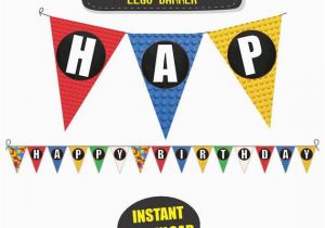 Happy Birthday Banner Lego Lego Birthday Party Banner Lego Happy Birthday Banner by