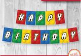 Happy Birthday Banner Lego Lego Happy Birthday Etsy