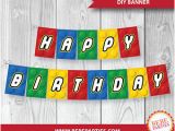 Happy Birthday Banner Lego Lego Happy Birthday Etsy